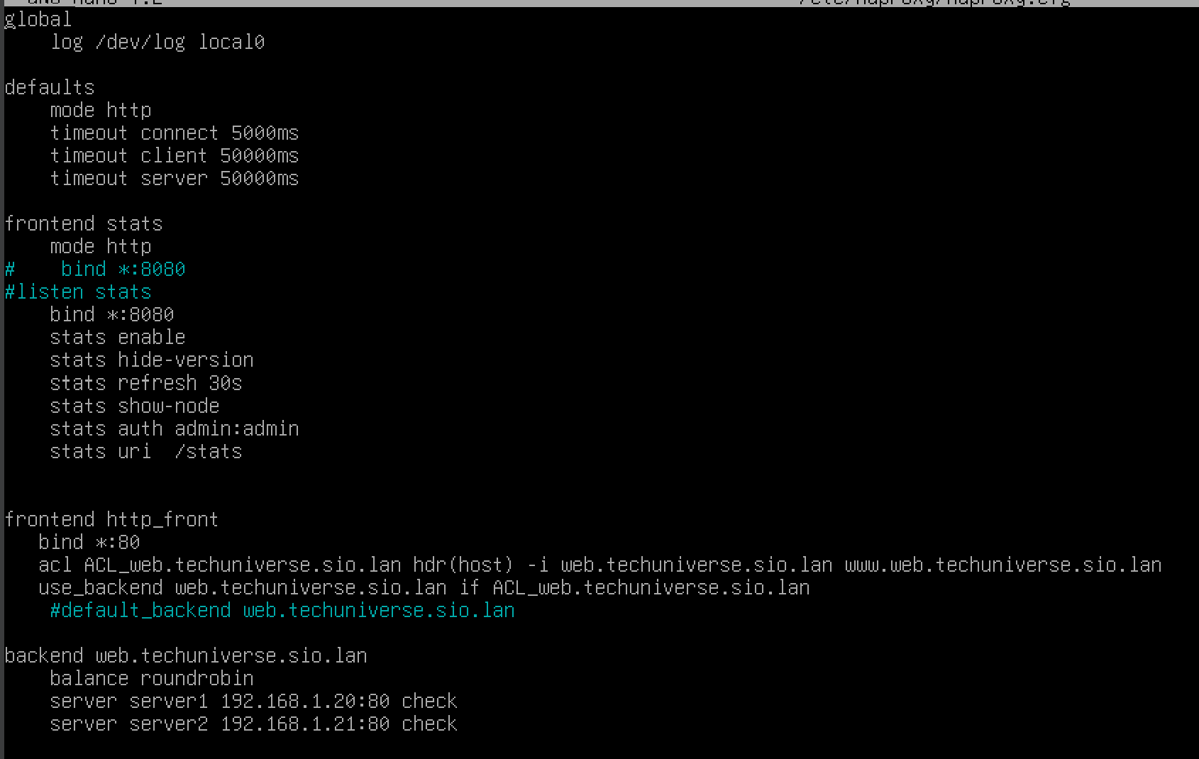 Configuration de HAProxy