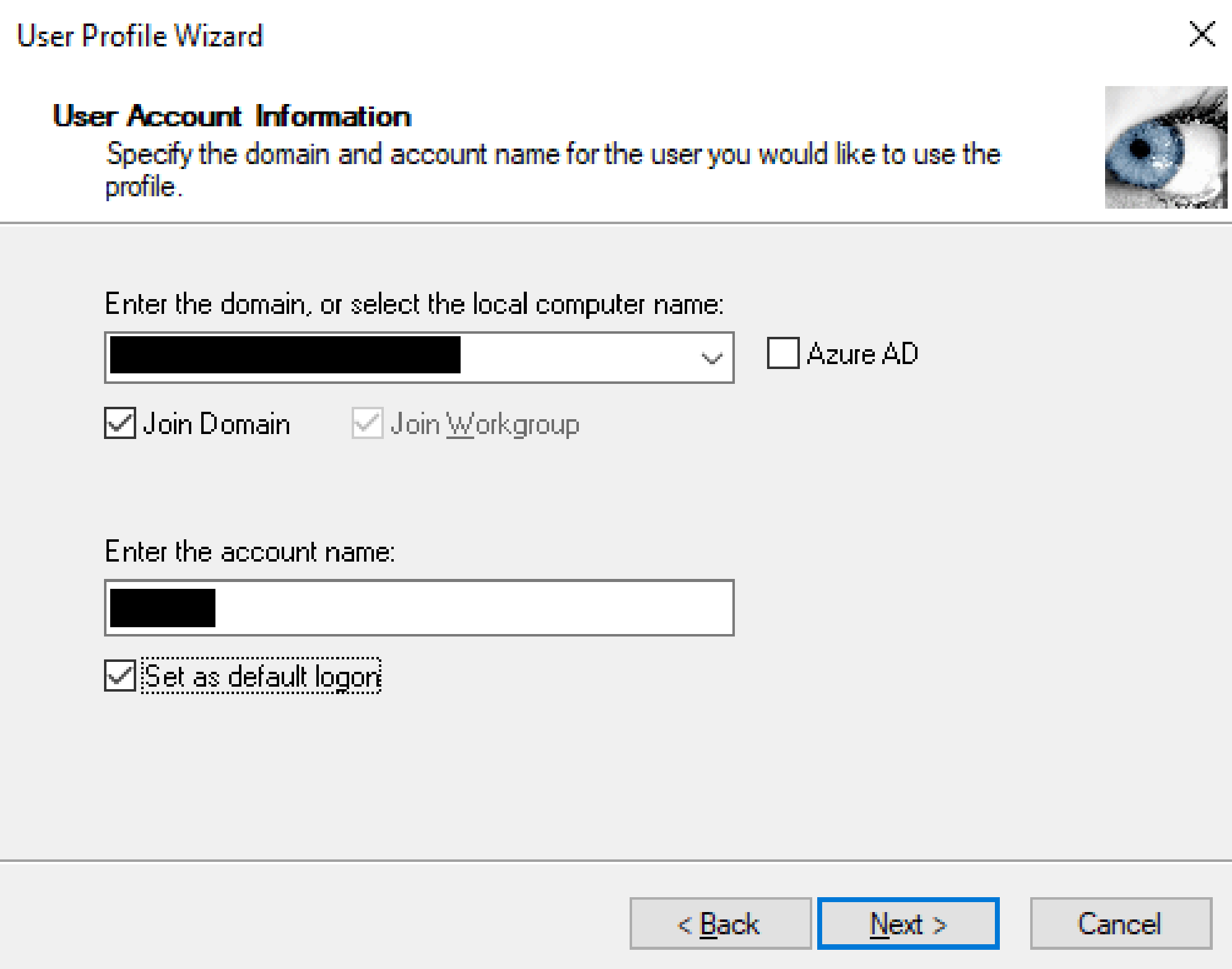 Indication au logiciel NetProfwiz le domaine de destination et la session à migrer